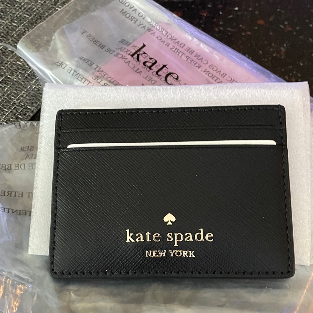 Kate Spade Black Leather Card Holder